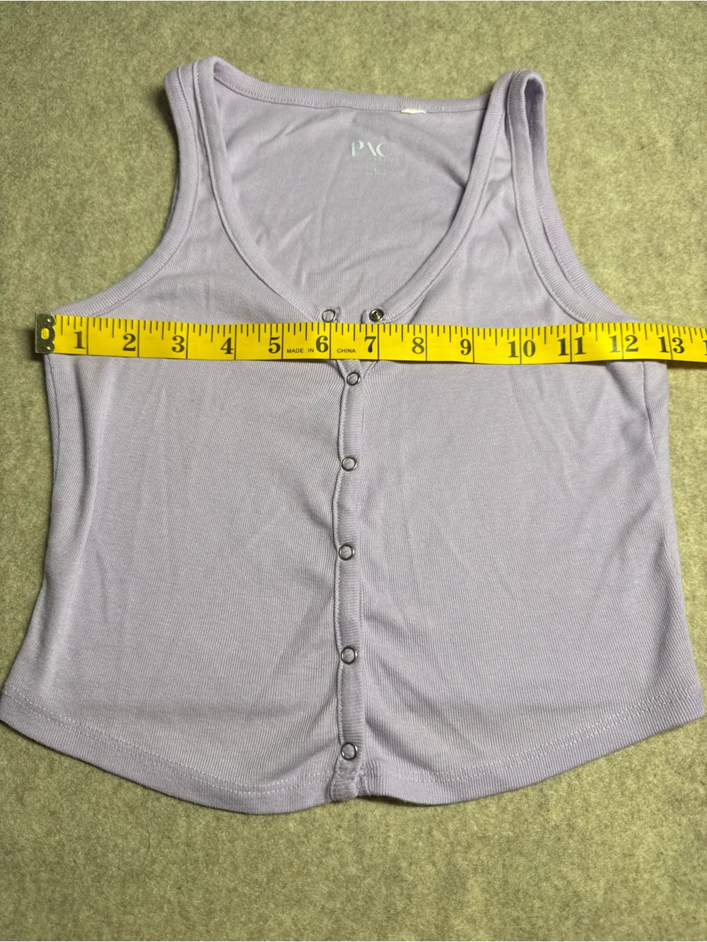 PacSun Light Lavender Snap-Front Rib Tank - Picture 4 of 6